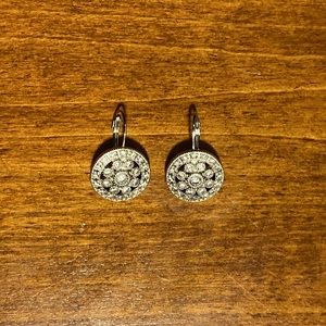 Beautiful CZ floral design lever back earrings